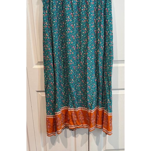 NEW Natural Life Avery Button Front Midi Dress Boho Floral V-Neck  Med - Picture 8 of 8